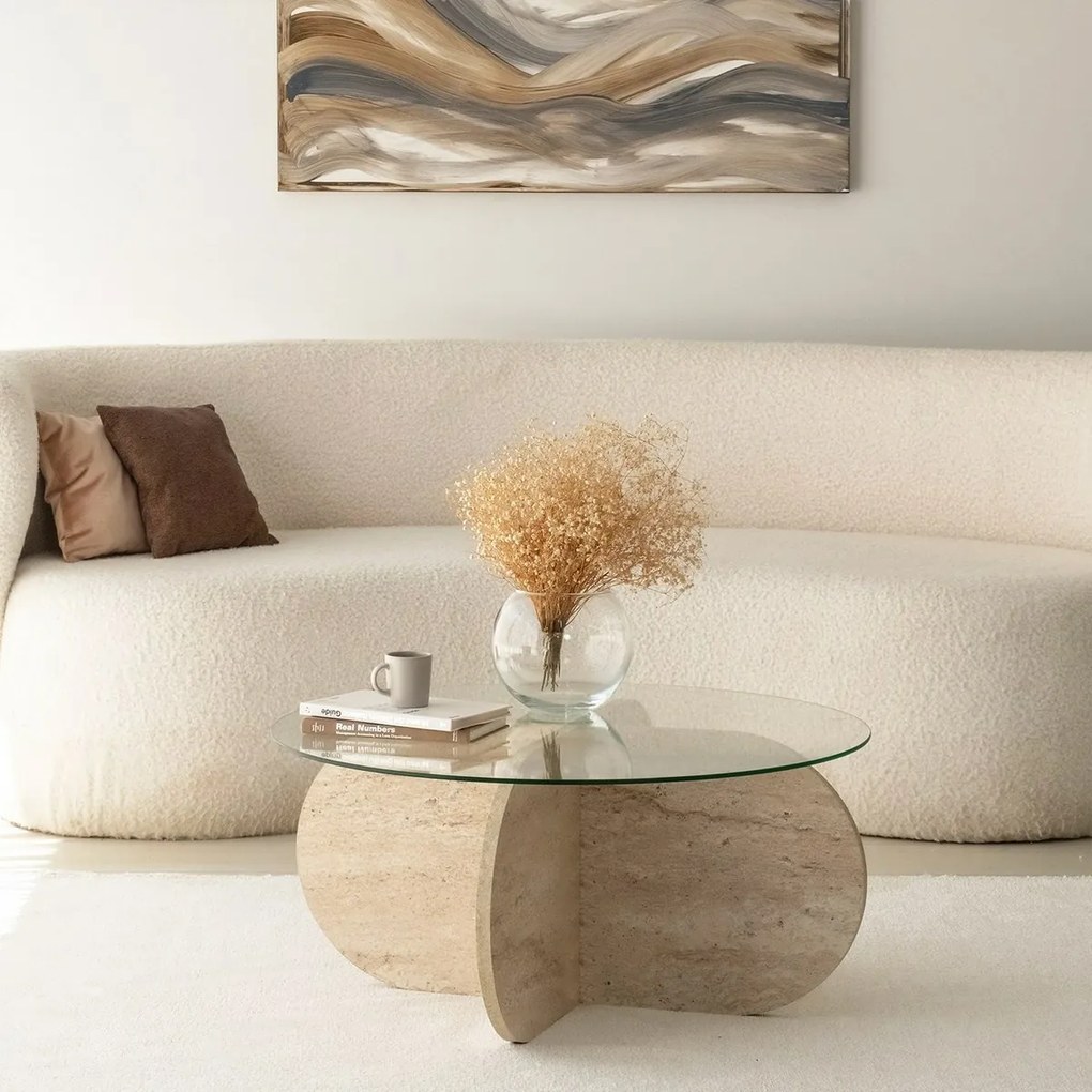 Stolik konferencyjny Bubble Travertine