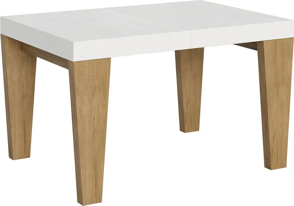 Stół rozkładany 90x130/234 cm Spimbo Mix Blat z jesionu białego - Nogi z naturalnego dębu