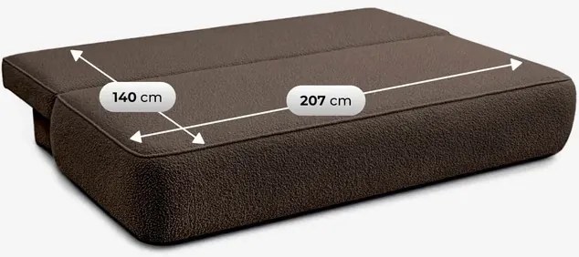 Sofa z Funkcją Spania ARVETO Mocca Boucle Nowoczesna