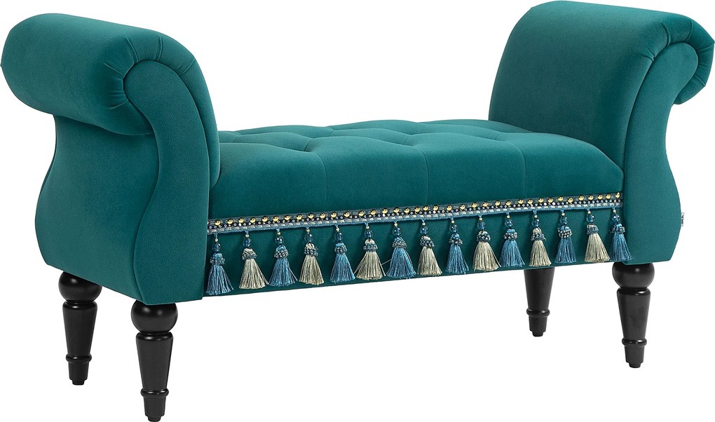 HOMCOM Tapicerowana ławka, Ławka w stylu vintage, do 150 kg, 117x40x58 cm, Zielony