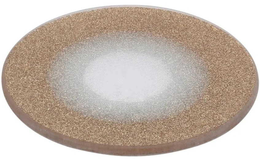 Talerz dekoracyjny, złoty brokatowy, ø 15 cm