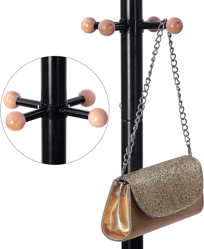 Wieszak stojący SAMUEL, 49x176cm, czarna SongmicsHome