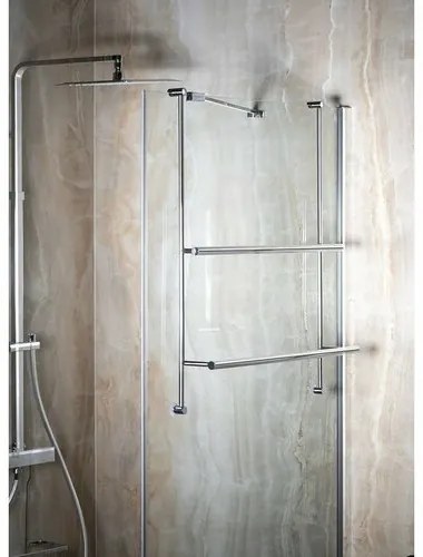 SAPHO 1301-09 wiszący uchwyt na ręcznik do zasłonyprysznicowej 60 x 73 x 12,5 cm, srebrny