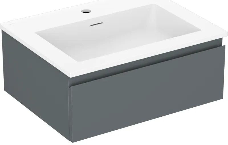 Mexen Orio szafka łazienkowa 60 cm z umywalką Otis, 1 szuflada, grafit mat/biała mat - 91A10-06023-1-BF66-W18M01