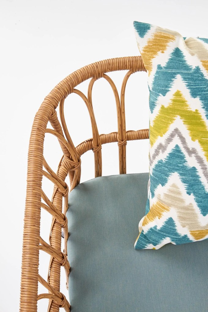 GARDENA 2S fotel podwójny czarny, naturalny, popielaty, rattan, boho