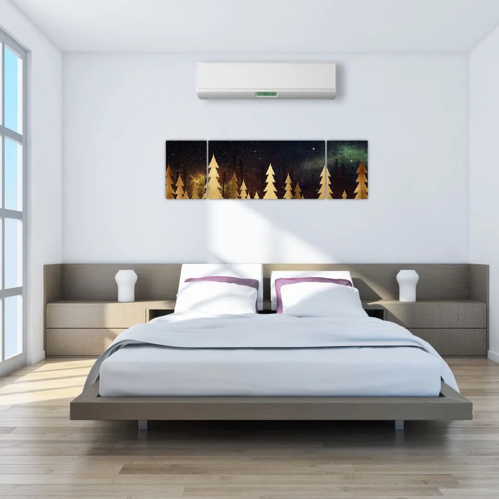 Obraz - Złota noc (170x50 cm)