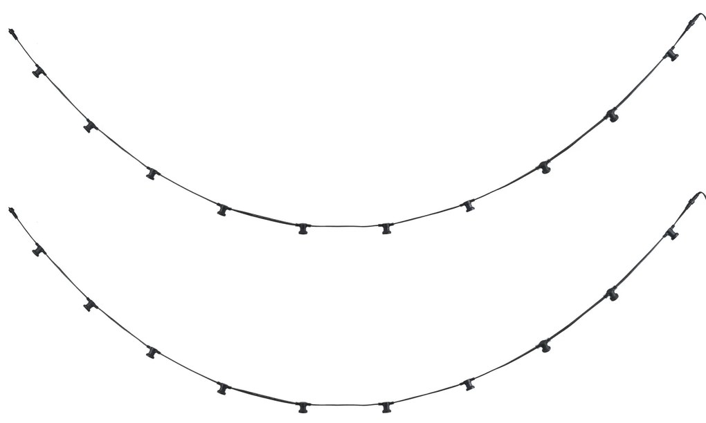 Czarne lampki sznurkowe z możliwością łączenia z wtyczką 10m 20-punktowe IP44 - Lubber