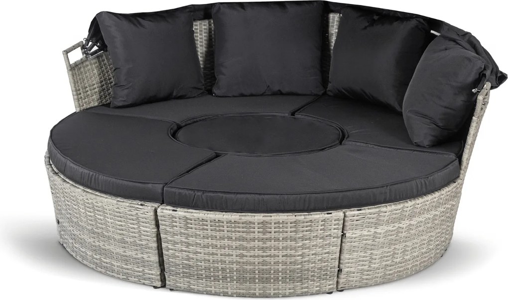 Zestaw modułowych mebli ogrodowych technorattan Island - łóżko ogrodowe