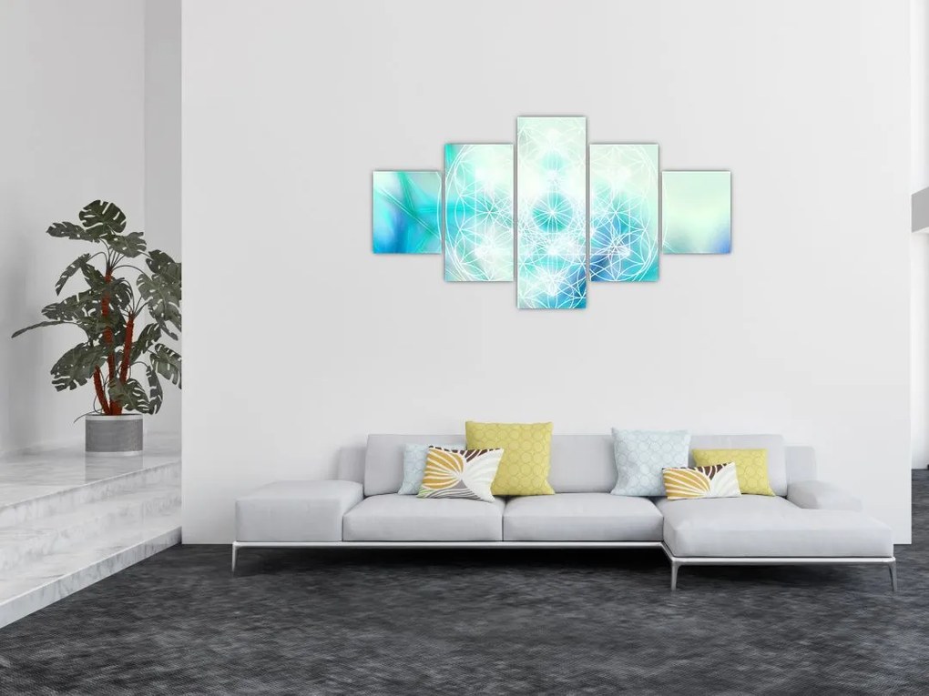 Obraz - Merkaba w turkusowym tle (125x70 cm)