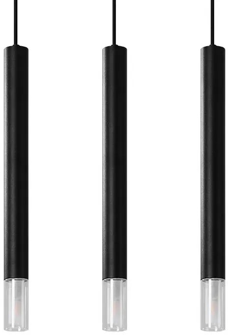 Czarna potrójna lampa wisząca nad stół - S161 F1-E46