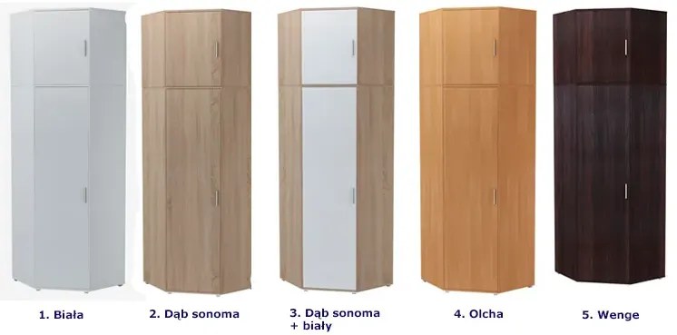 Szafa narożna z nadstawką na ubrania wenge T7-H08