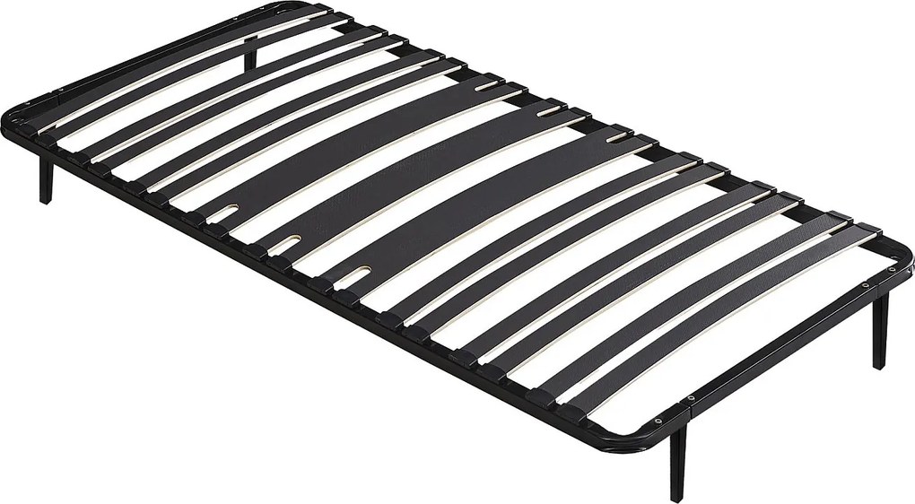 Stelaż z listewkami 90 x 190 cm - 15 listewek - 3 strefy wzmocnionego podparcia odcinka lędźwiowego - Z nóżkami - Czarny - CERRISI marki YSMÉE
