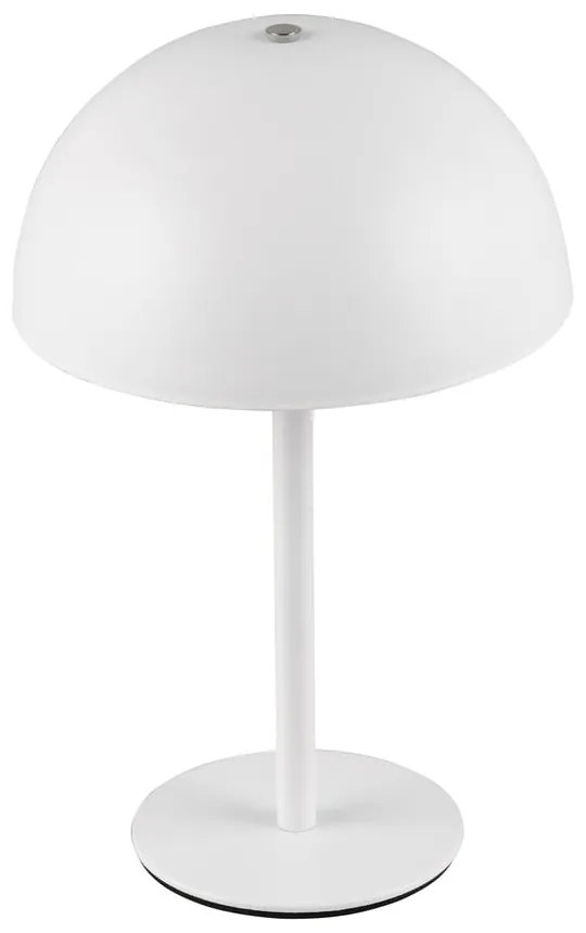 Lampa stołowa LED w matowym białym kolorze z metalowym kloszem (wysokość 21 cm) Munoz – Trio