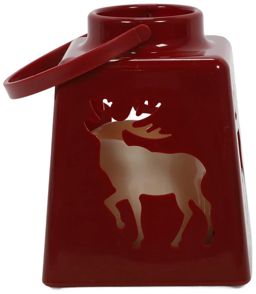 Świąteczny lampion ze świecą LED, 14 cm