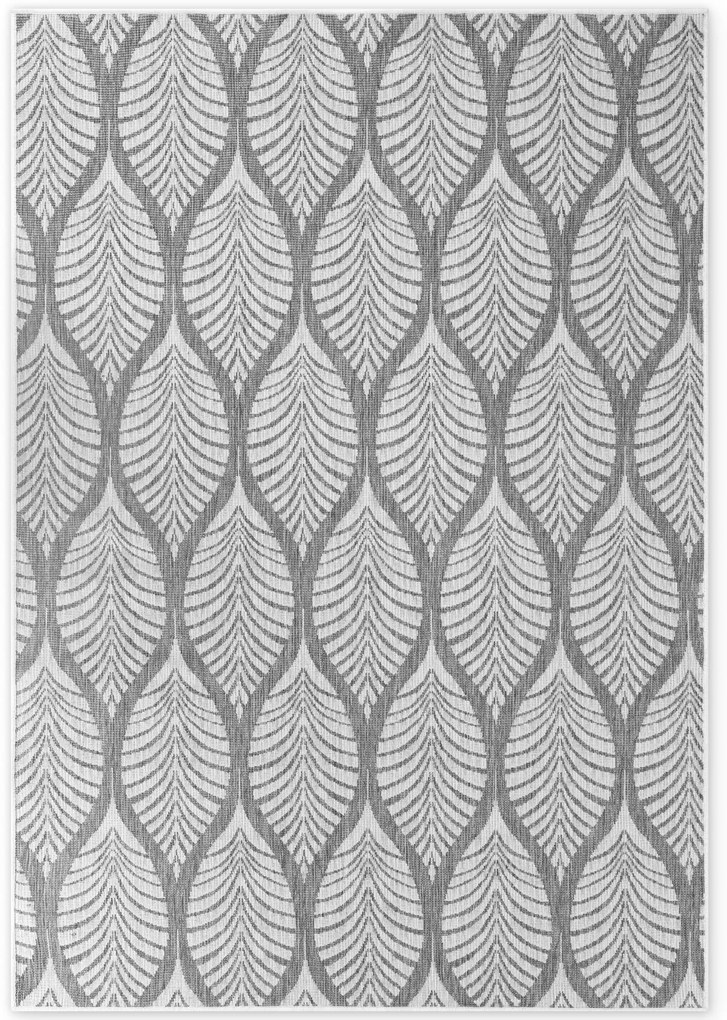 Dywan zewnętrzny dwustronny Duet Liście szaro-kremowy 160 cm x 230 cm
