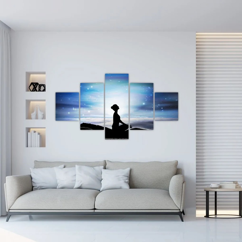 Obraz medytującej kobiety (125x70 cm)