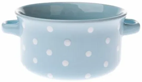 Miska ceramiczna w kropki 560 ml, jasnoniebieski