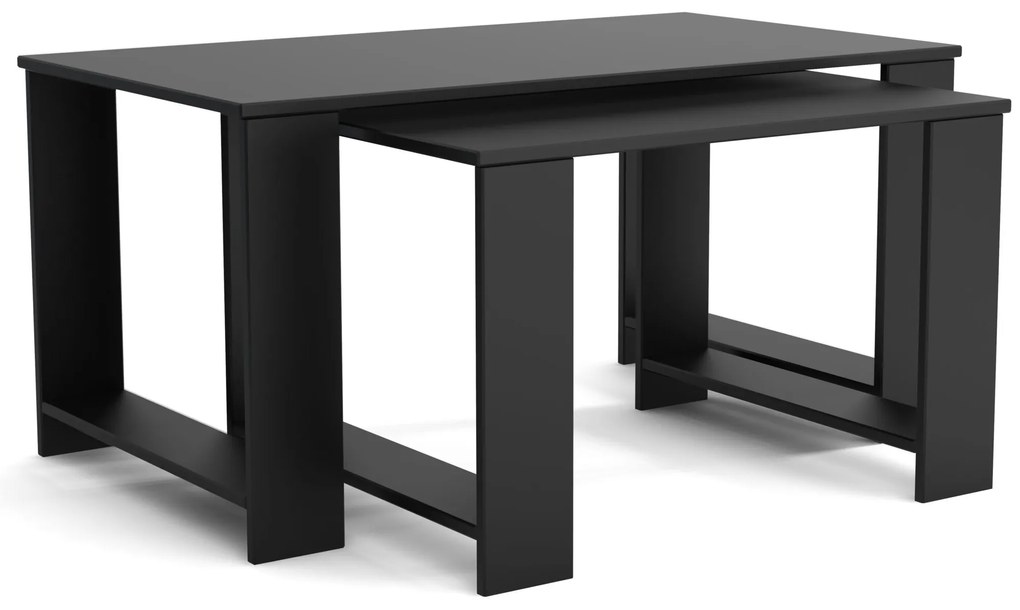 Stoliki kawowe ZESTAW STOLIKÓW 90+65cm MORI Czarny