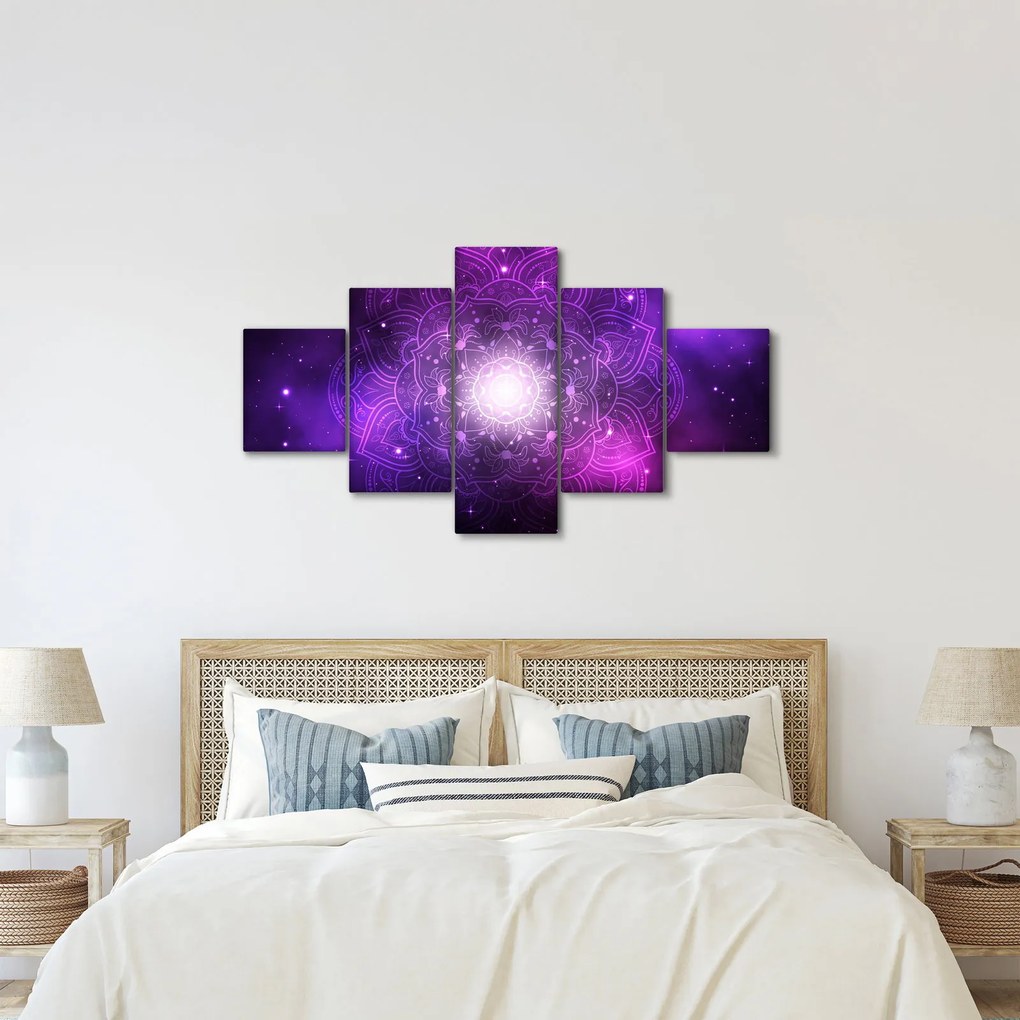 Obraz fioletowej abstrakcji (125x70 cm)