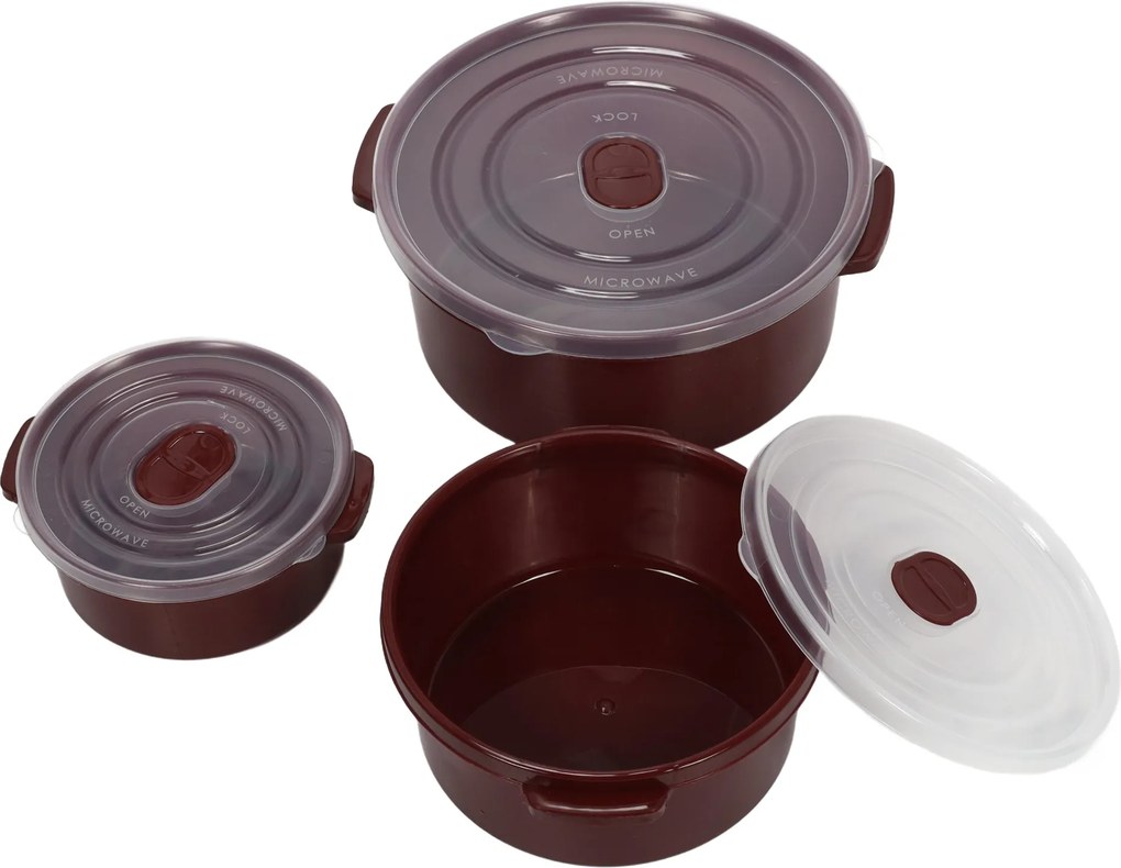 Pojemniki na żywność do mikrofalówki, okrągłe, 3 różne rozmiary