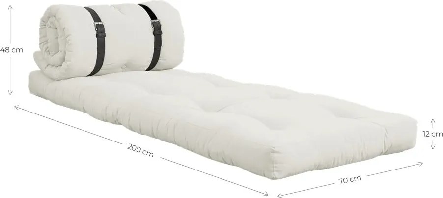 Rozkładany fotel z niebieskim obiciem Karup Design Buckle Up Petrol Blue