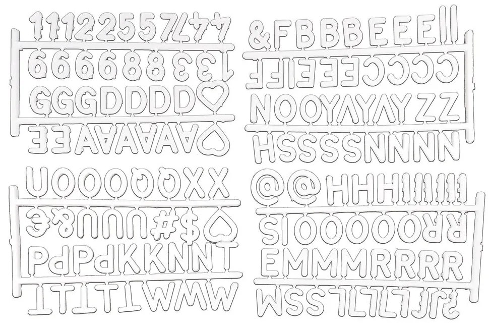 Białe litery na pudełka do przechowywania 11.5x20x3 cm – Homéa