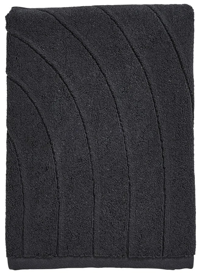 Czarny bawełniany ręcznik kąpielowy frotte 70x140 cm Time – Zone