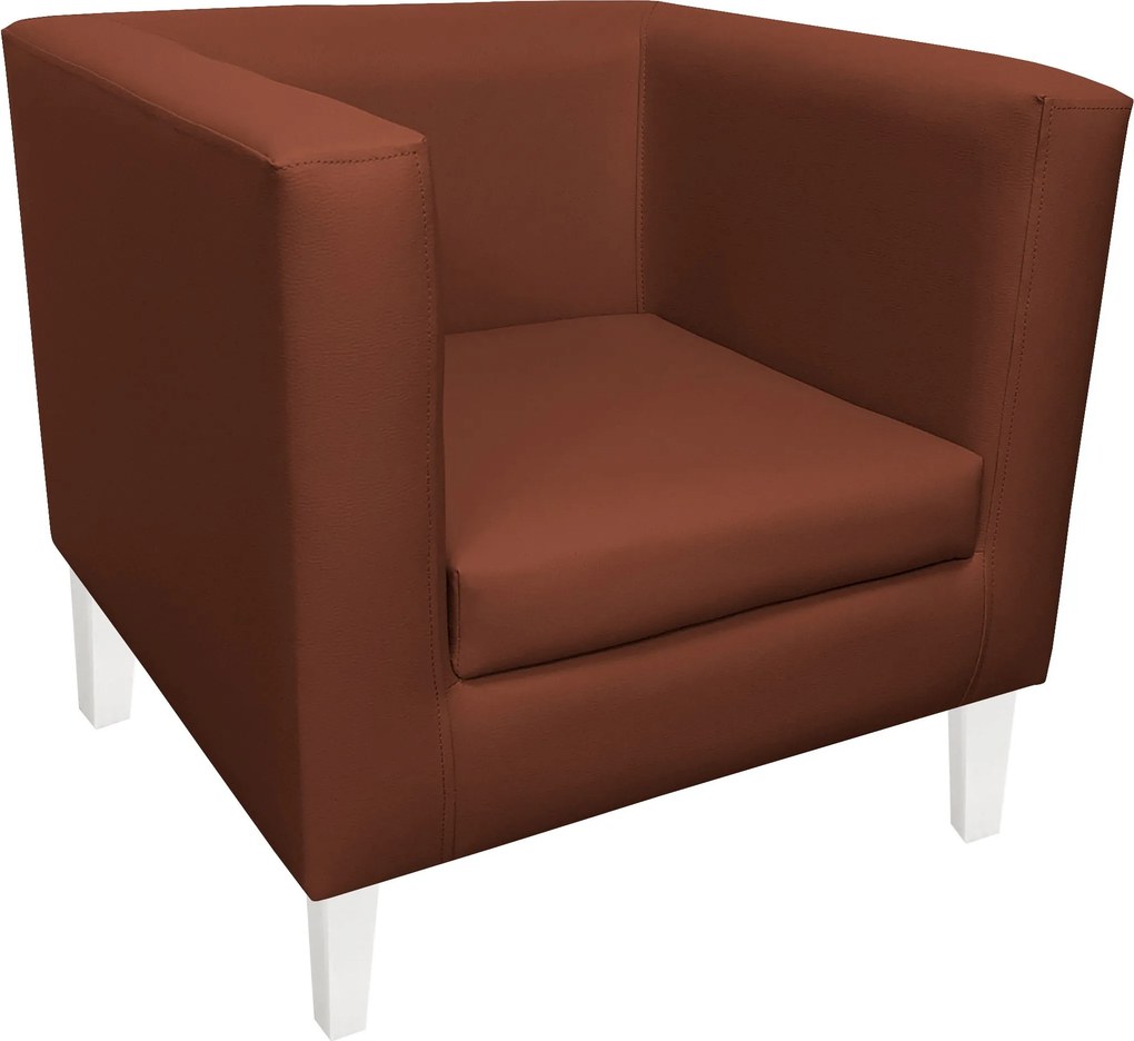 Fotel Monaco tkanina Eko-skóra : Kolor nogi - Biała, Kolor tkaniny - EKO-SKÓRA - 3D, Wysokość nogi - 20 cm