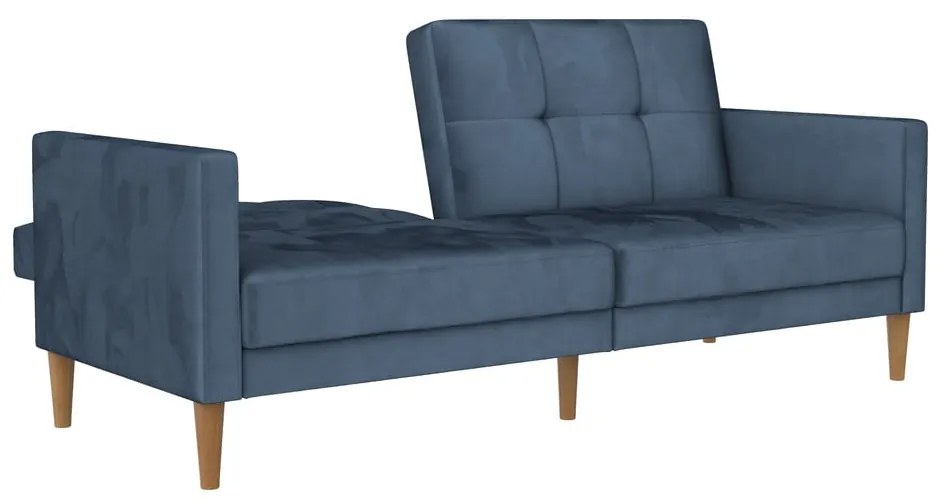 Niebieska aksamitna rozkładana sofa 207 cm Lilly – Støraa