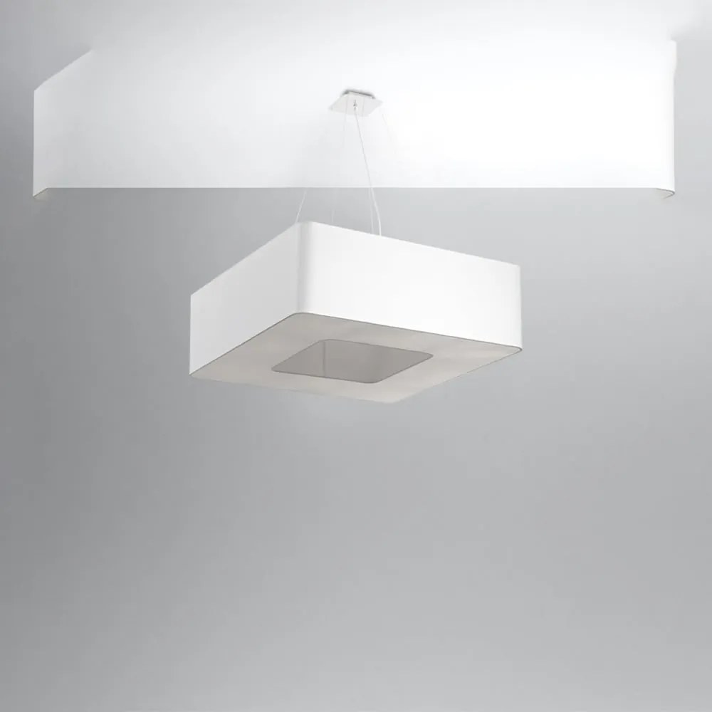 Biała lampa wisząca z tekstylnym kloszem Piano – Nice Lamps