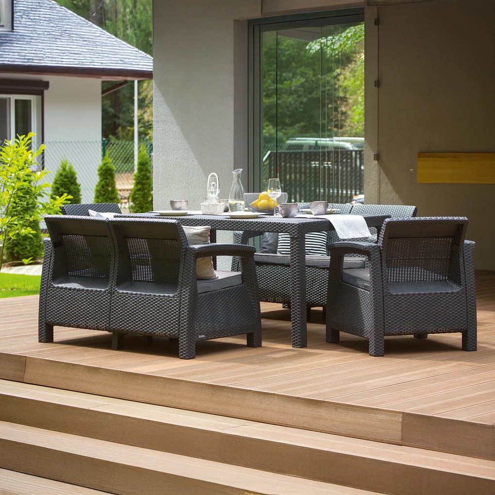 Zestaw mebli ogrodowych Corfu Fiesta grafitowy KETER