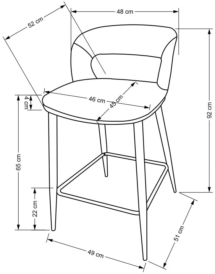 Welwetowy popielaty hoker z oparciem K7-S43
