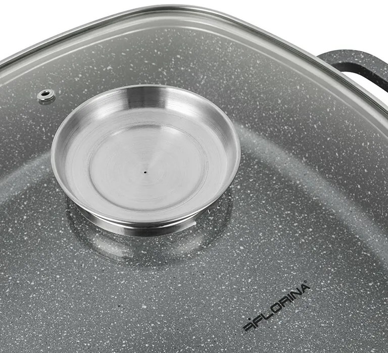 Florina Aluminiowa brytfanna z pokrywką aromatyzującą Lava 3,5 l, 28 × 28 × 7,5 cm