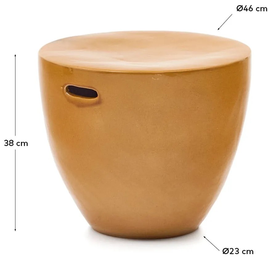 Okrągły ceramiczny stolik ogrodowy ø 46 cm Mesquida – Kave Home