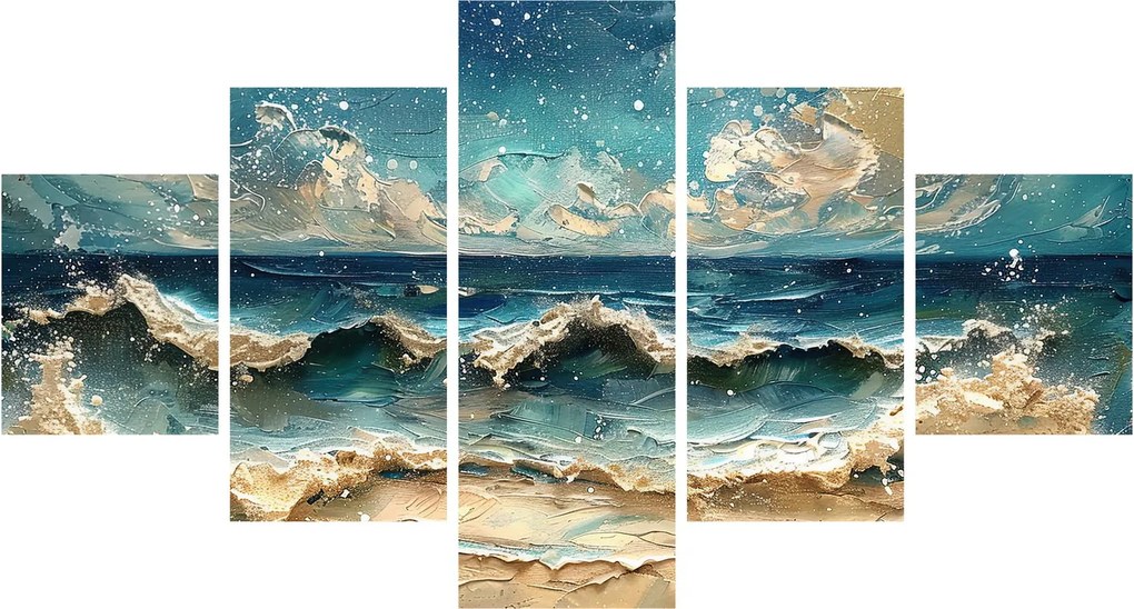 Obraz - Malowanie morza (125x70 cm)