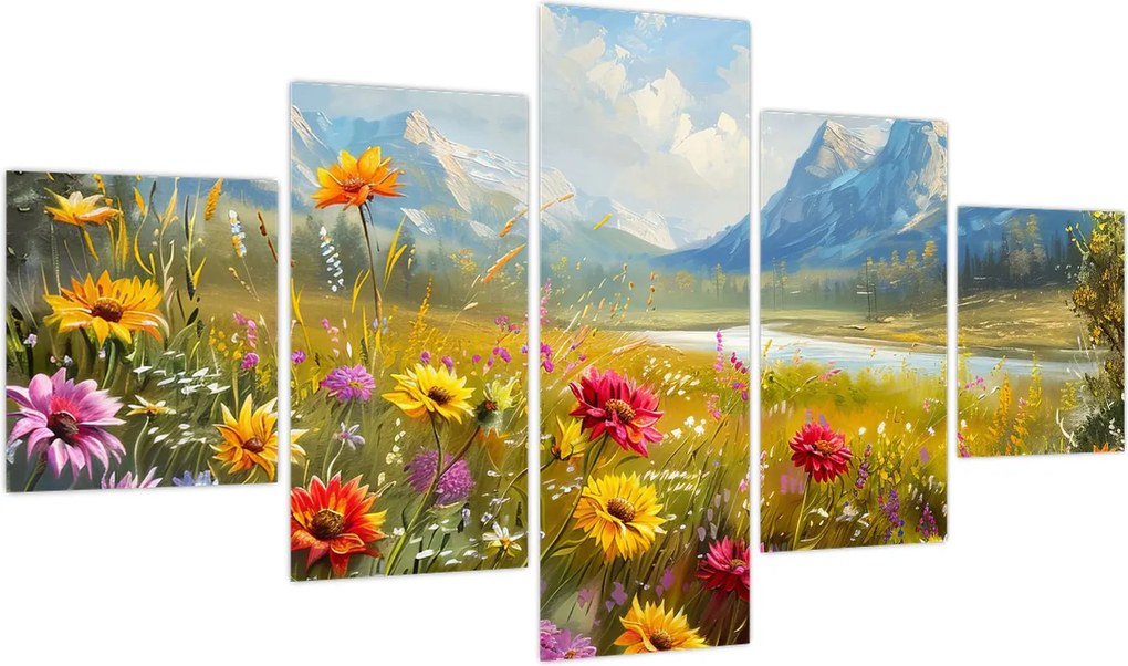 Obraz - Malowany krajobraz (125x70 cm)
