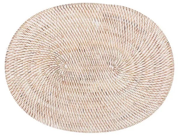 Biała rattanowa mata stołowa Tiseco Home Studio, 30x40 cm
