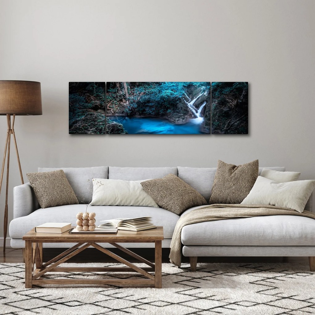 Obraz - Magiczna noc w tropikalnym lesie (170x50 cm)