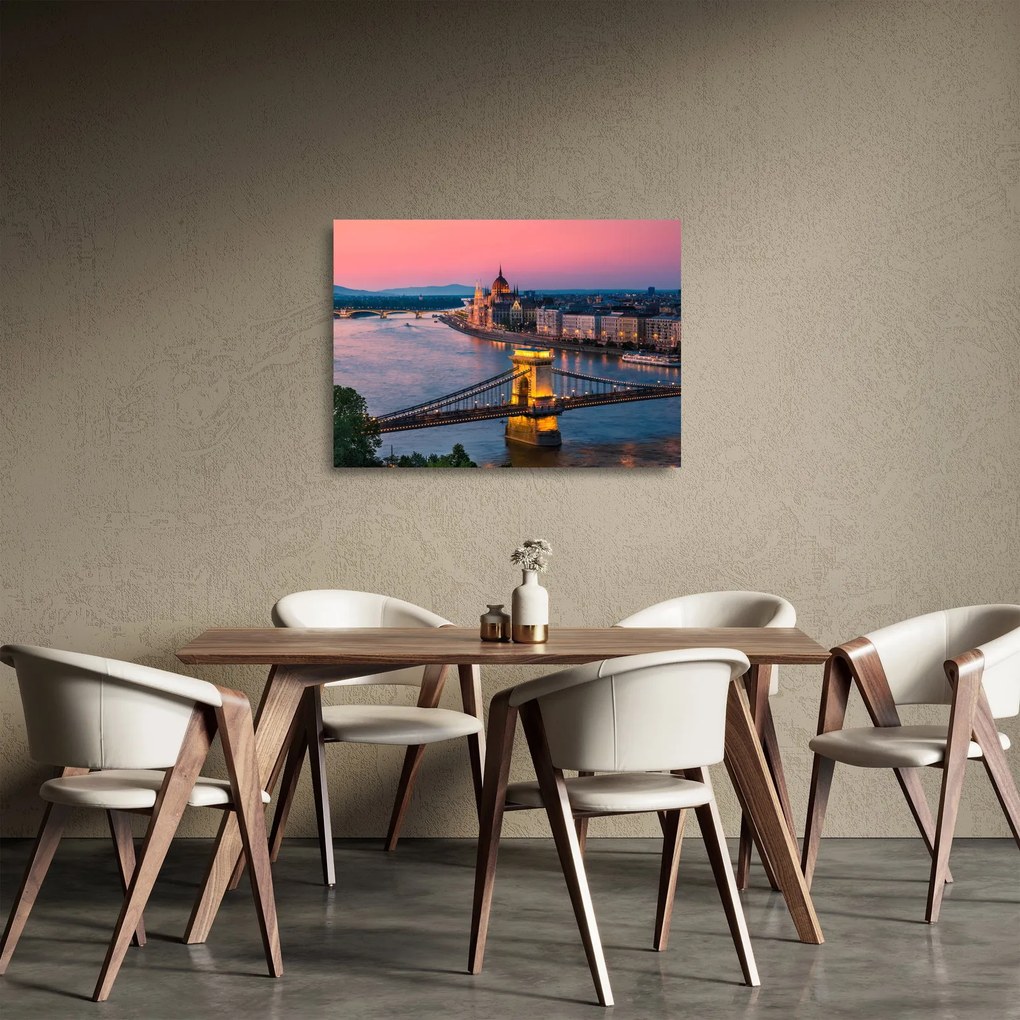 Obraz na szkle - Panorama miasta, Budapeszt, Węgry (70x50 cm)