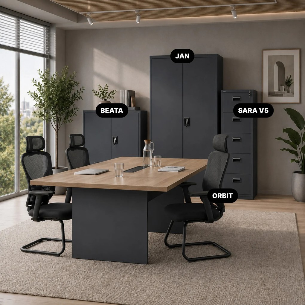 Szafa kartotekowa metalowa z 5 szufladami antracytowa, 460x1625.5x600 mm: SARA V5