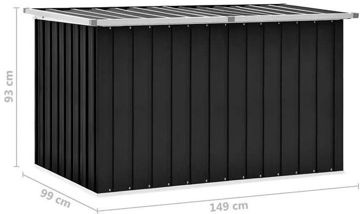 Czarna zamykana skrzynia do ogrodu S5-H84