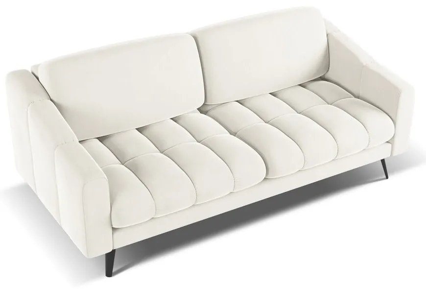 Biała aksamitna sofa 202 cm Nalu – Makamii