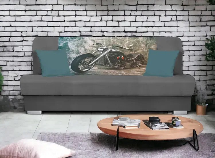 Szara wersalka z funkcja spania motor - Piovia 8X