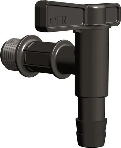 Kranik do beczki na deszczówkę Amfora, Canyona Woodcan, czarny