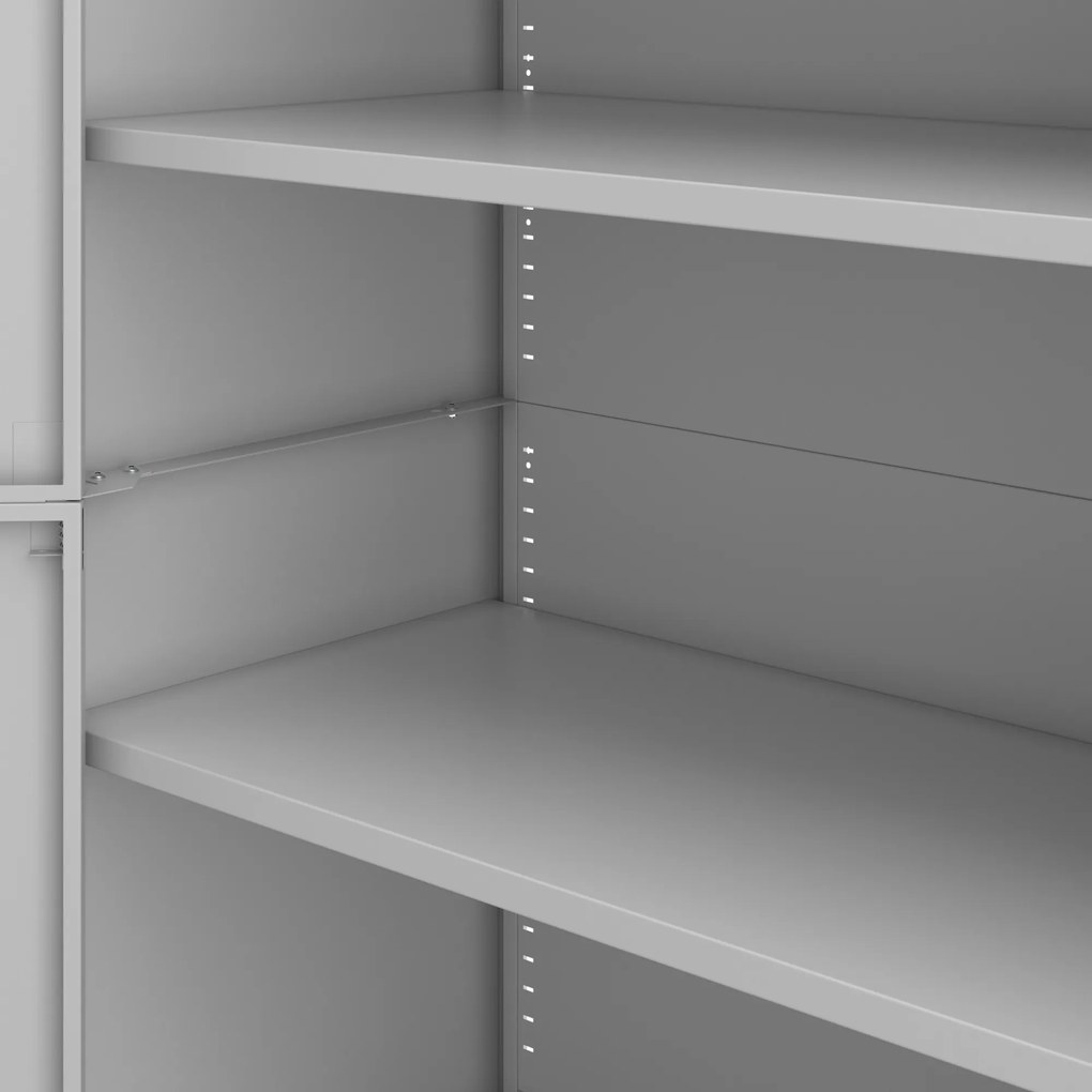 Biurowa szafa metalowa JAN, 900 x 1850 x 400 mm, Smart: szara