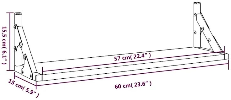 Zestaw dwóch półek 60 cm dąb sonoma - Sarea