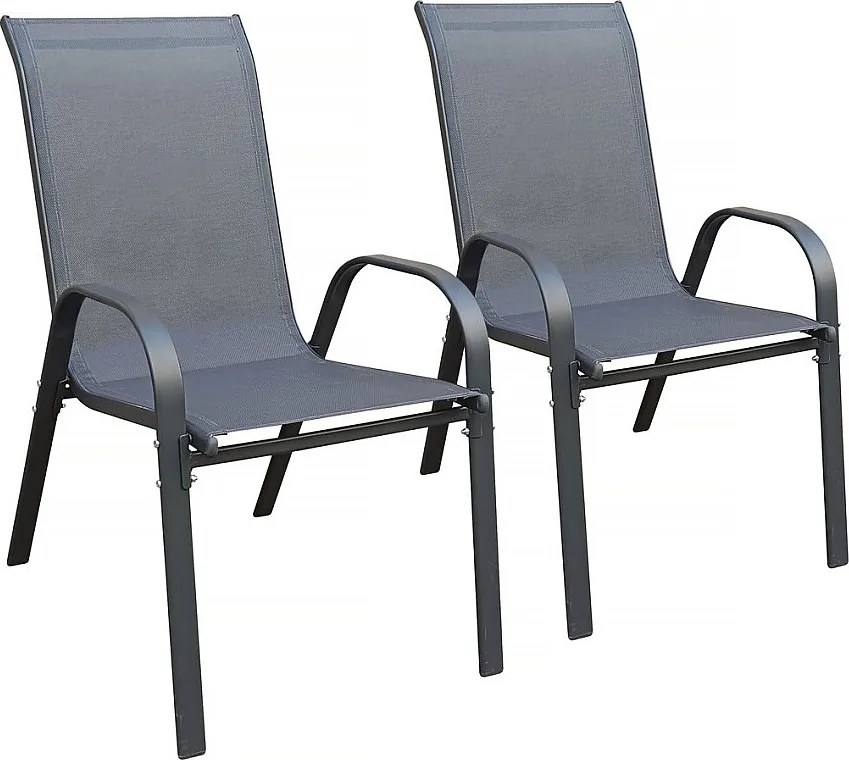 Fotel ogrodowy "Cordoba" z tkaniny tekstylnej – Phoenix – zestaw 2 szt. – antracyt