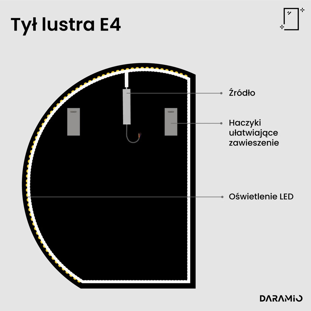 Okrągłe lustro łazienkowe LED E4