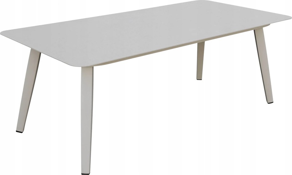 Stolik ogrodowy aluminiowy beżowy 120x60x43 cm lekki wytrzymały tarasowy