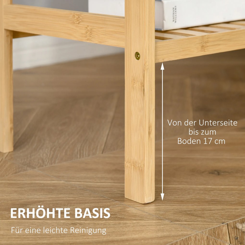 HOMCOM Regał bambusowy 4 poziomy półka kuchenna biurowa naturalny 62x33x112 cm | Aosom PL